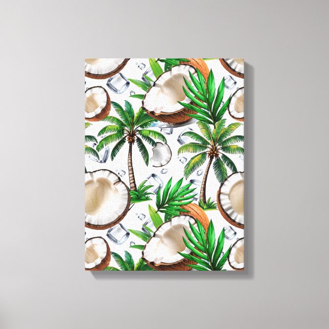 Coconut Palm Trees Tropical Design  Canvas Print (Front)
