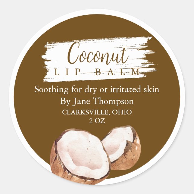Coconut Salve / balm / Soap Label (Front)