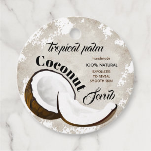 Coconut Scrub Gift Favour Tags