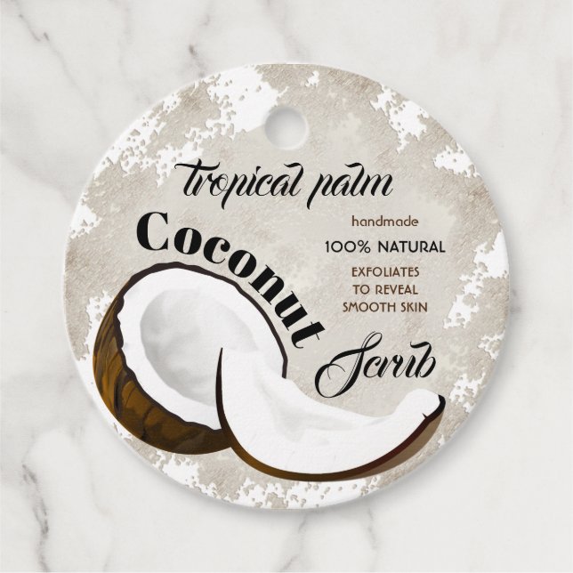 Coconut Scrub Gift Favour Tags (Front)