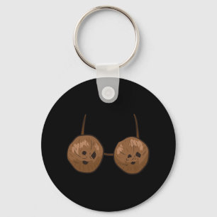 Coconut Summer Coconuts Bra Fun Coconut  Key Ring
