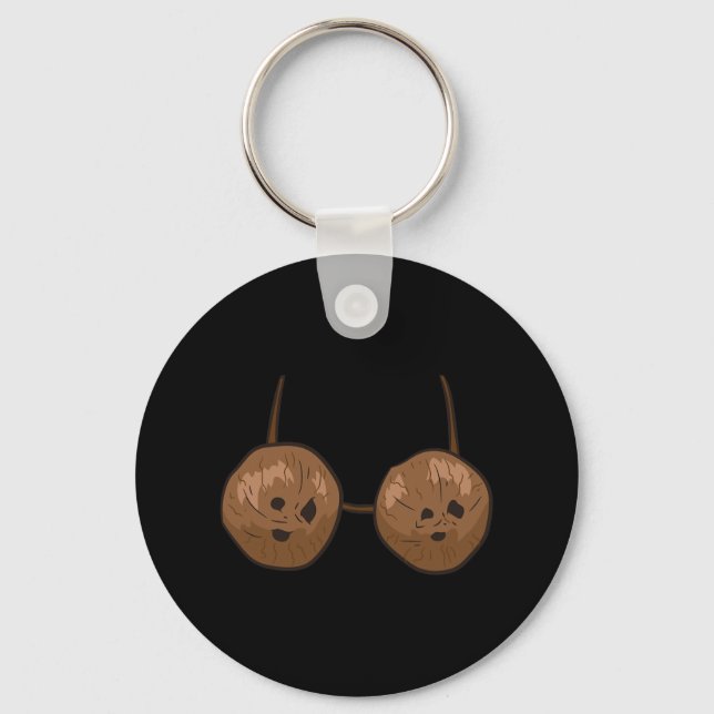Coconut Summer Coconuts Bra Fun Coconut  Key Ring (Front)