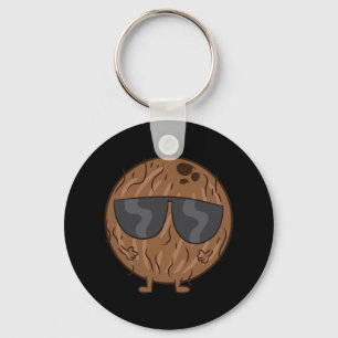 Coconut Summer Fruit Coconut With Sunglasses Love  Key Ring