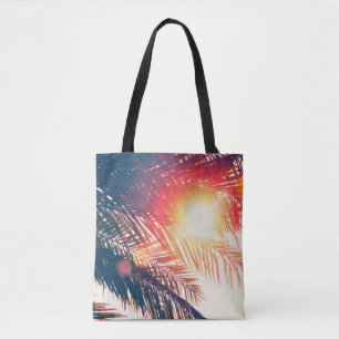 coconut tree at tropical coast, made with Vintage Tote Bag