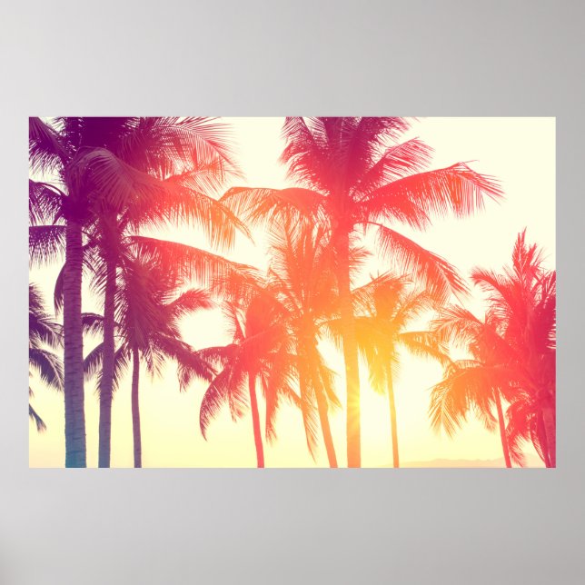 Coconut tree at tropical coast poster (Front)