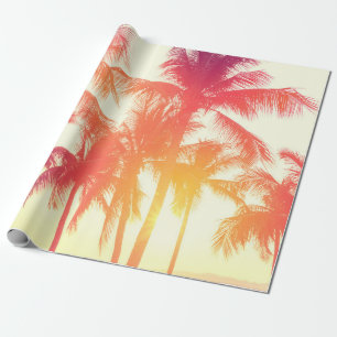 Coconut tree at tropical coast wrapping paper