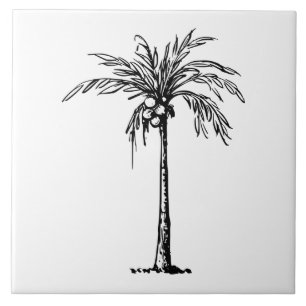 Coconut tree black & white tile