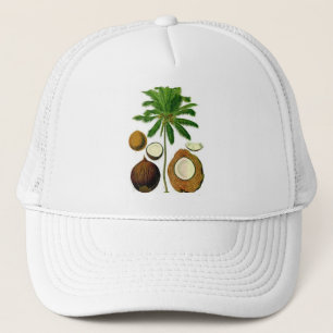 Coconut Tree Botanical Illustration Trucker Hat