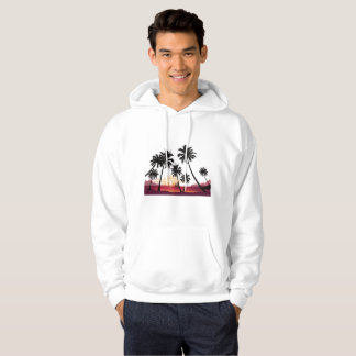 coconut tree on beach WITH Sunset High-definition  Hoodie