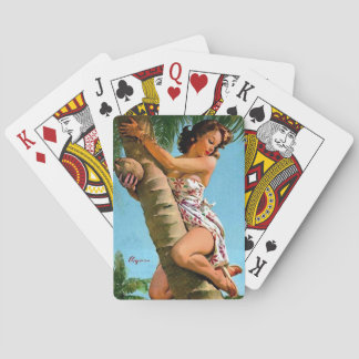 Coconut tree pin up playing cards