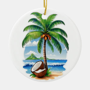 Coconut Tree Tropical Island Ceramic Tree Decoration