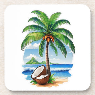 Coconut Tree Tropical Island Coaster