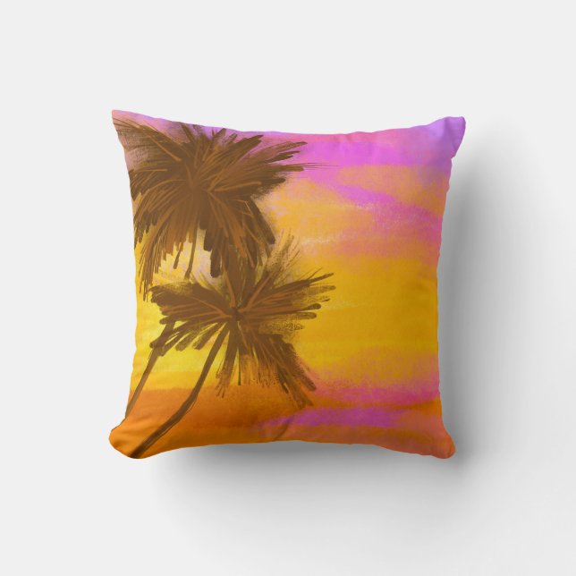 Coconut tree, tropical summer theme. cushion (Front)