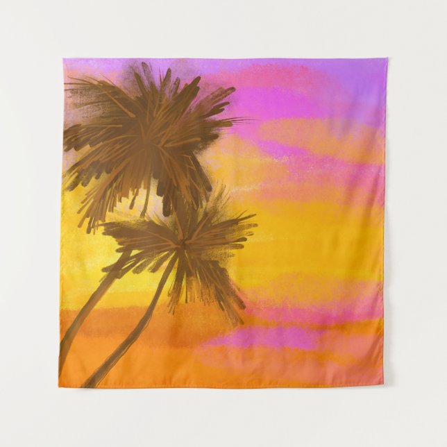 Coconut tree, tropical summer theme. tapestry (Front)