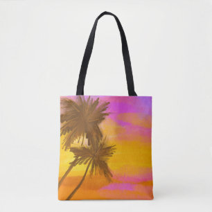 Coconut tree, tropical summer theme. tote bag