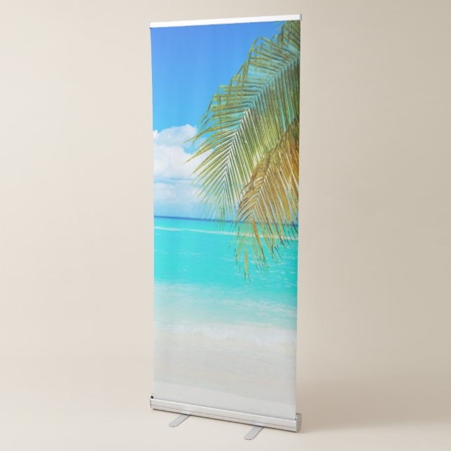 Coconut Tree Whit Sea Beach Vertical  Retractable Banner (3/4)