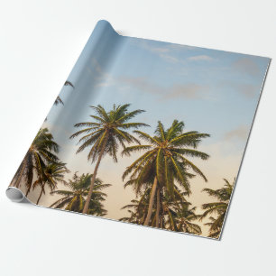 Coconut trees under cloudy sky in the morning wrapping paper