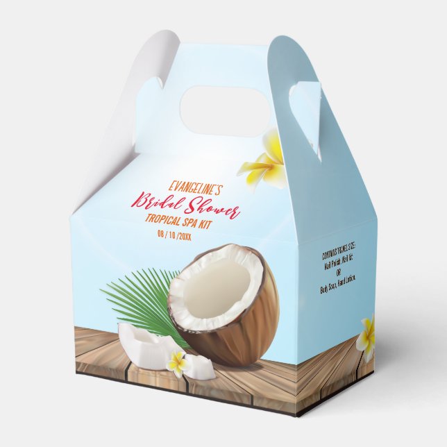 Coconut Tropical Fruit Favour Box (Front Side)