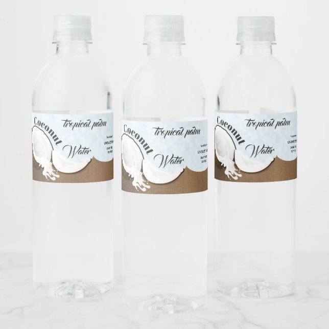 Coconut Tropical Fruit Water Bottle Label (Bottles)