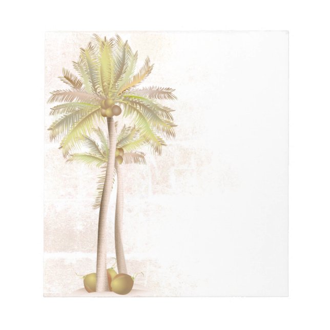 Coconut Tropical Palm Tree Notepad (Front)