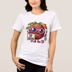 coconut with sungless Tri-Blend shirt