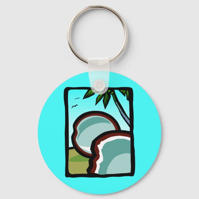 Coconuts and Palms Key Ring (Front)