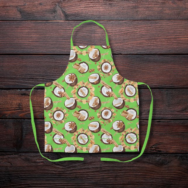Coconuts and spices green apron (Creator Uploaded)