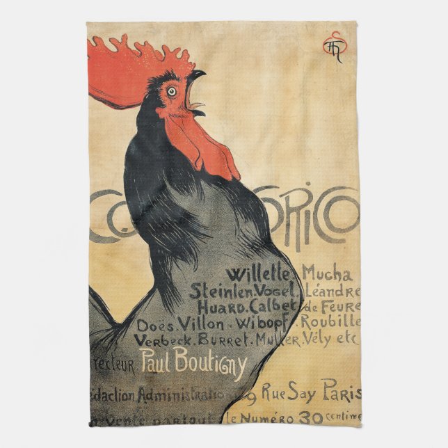 Cocorico - Steinlen Tea Towel (Vertical)