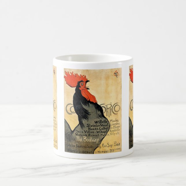 “ Cocorico ” , Théophile Alexandre Steinlen Coffee Mug (Center)