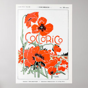Cocorico Vintage Advertisement - Red Flowers Poster