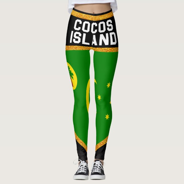 Cocos Island Flag Leggings (Front)