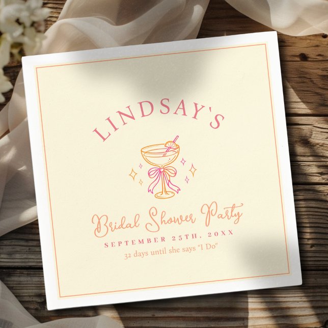Coctail Bridal Shower Napkin (Coctail Bridal Shower Napkins)