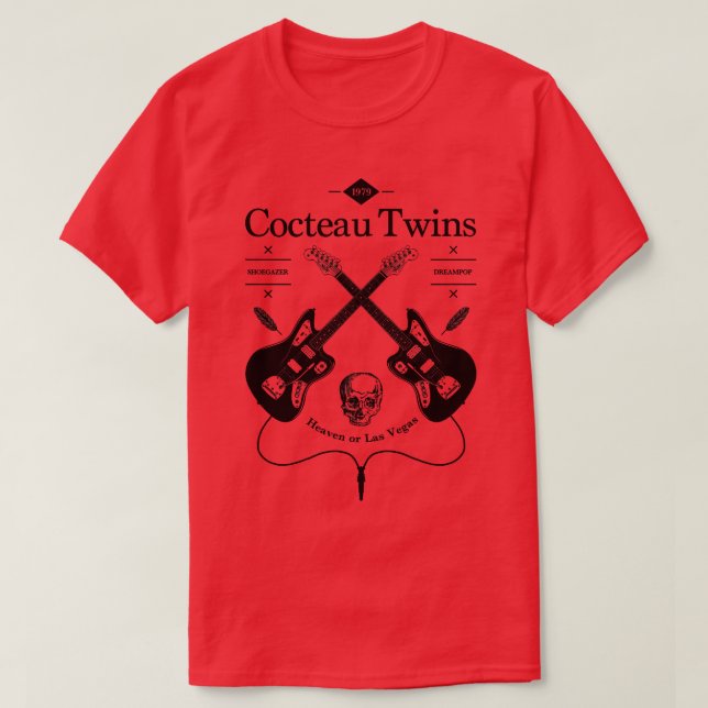 Cocteau Twins Guitar Vintage Logo T-Shirt (Design Front)