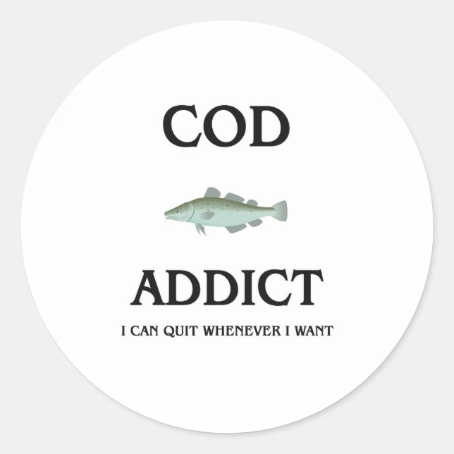 Cod Addict Classic Round Sticker (Front)