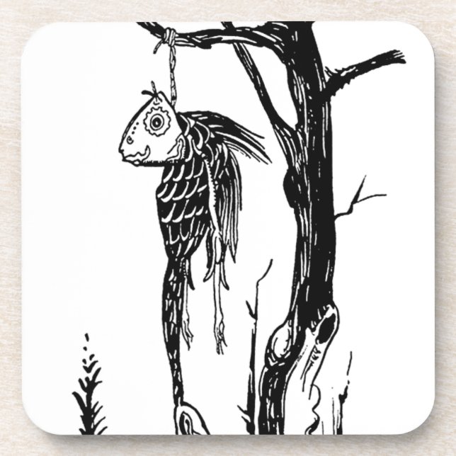 Cod, Hanging on a Branch Coaster (Front)