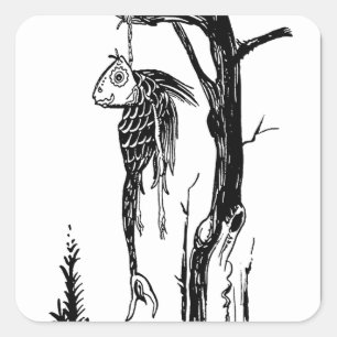 Cod, Hanging on a Branch Square Sticker