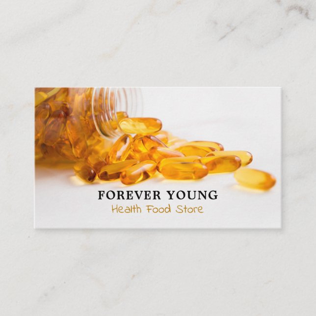 Cod Liver Oil, Health Food Store Business Card (Front)