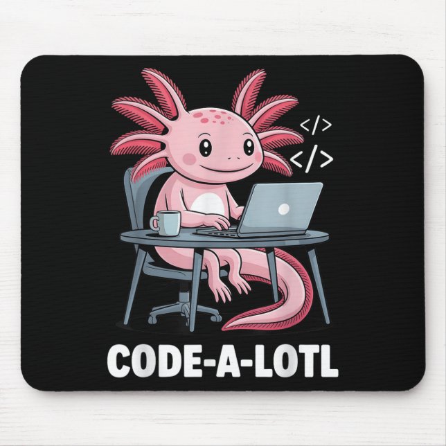 Code-alotl Funny Axolotl Tee For Programmers  Mouse Mat (Front)