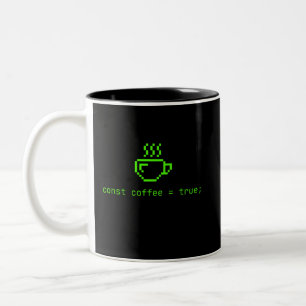 Code and Coffee Life is Good Two-Tone Coffee Mug