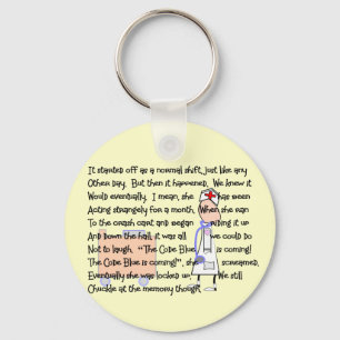 "Code Blue is Coming!"--Nurse Story Art Gifts Key Ring