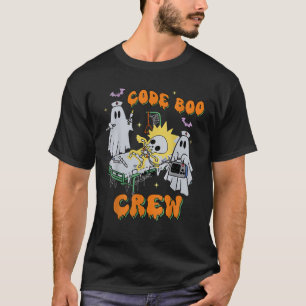 Code Boo Crew Funny Ghost Nurse Halloween Ghost ER T-Shirt