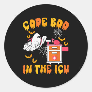Code Boo In The Icu Ghost Nurse Halloween Soky Sea Classic Round Sticker