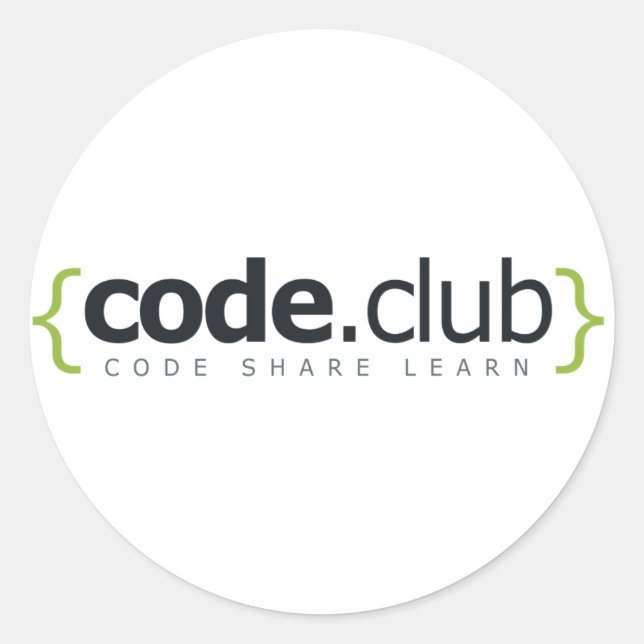 Code Club Shop Classic Round Sticker (Front)