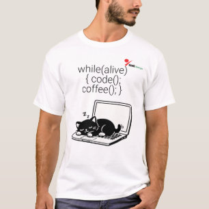 Code Coffee Repeat Cat T-Shirt