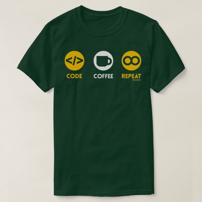 CODE COFFEE REPEAT  T-Shirt (Design Front)