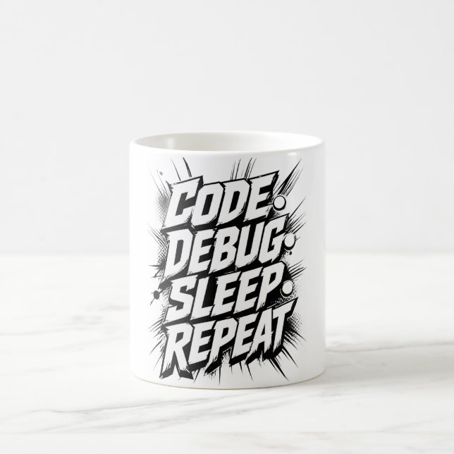 Code Debug Sleep Repeat | Programmer Coding  Coffee Mug (Center)