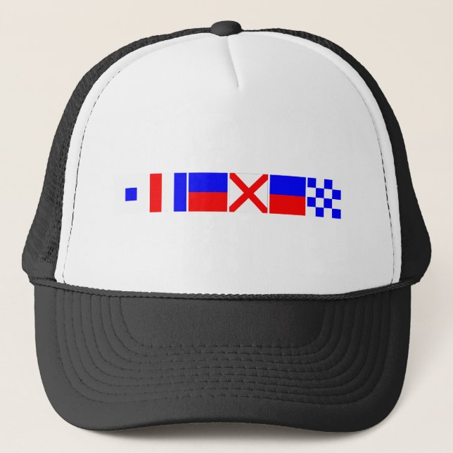 Code Flag Steven Trucker Hat (Front)