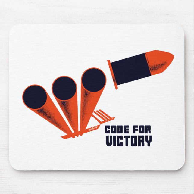 Code For Victory -- WW2 Mouse Mat (Front)