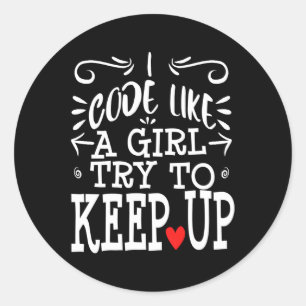 Code Like A Computer Programmer Coder Classic Round Sticker