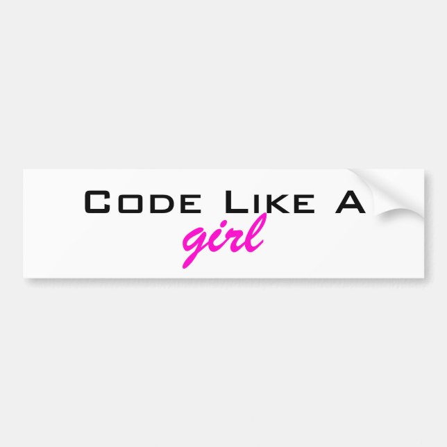 Code Like a Girl Bumpersticker Bumper Sticker (Front)
